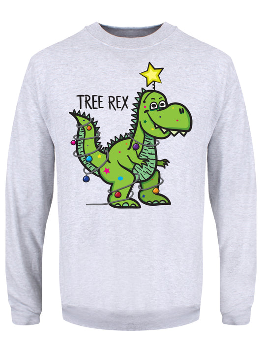 Tree Rex Men's Grey Christmas Jumper