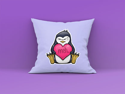 Psycho Penguin Meh Lilac Cushion