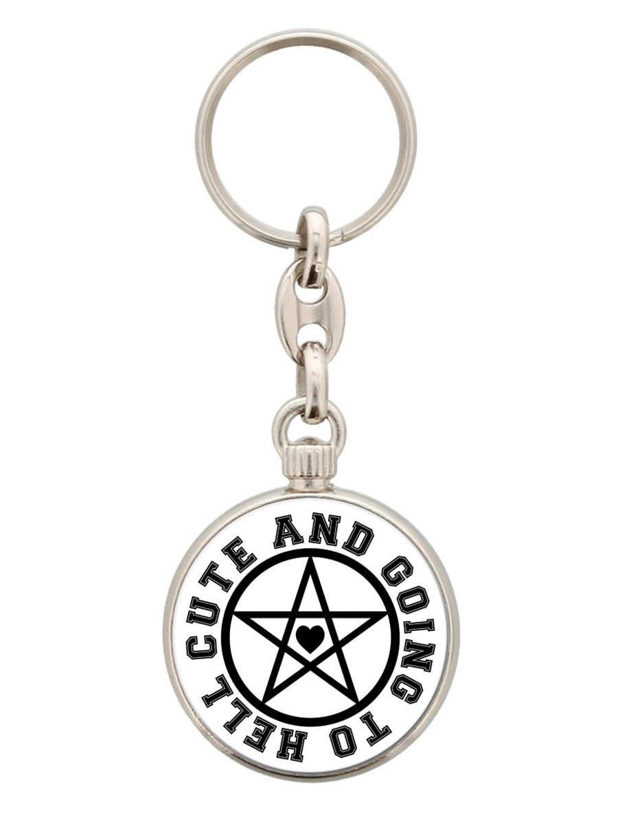 Cute And Going To Hell Circular Keyring