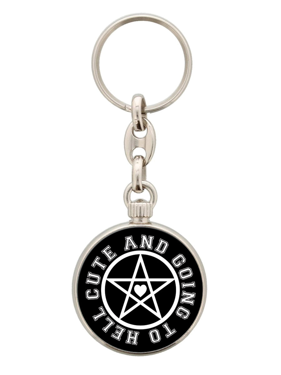 Cute And Going To Hell Circular Keyring