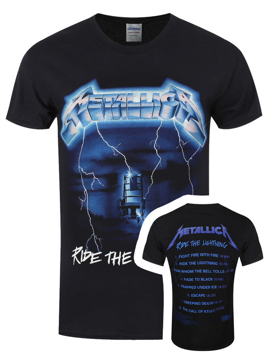 Metallica Ride The Lightning Tracks Men's Black T-Shirt