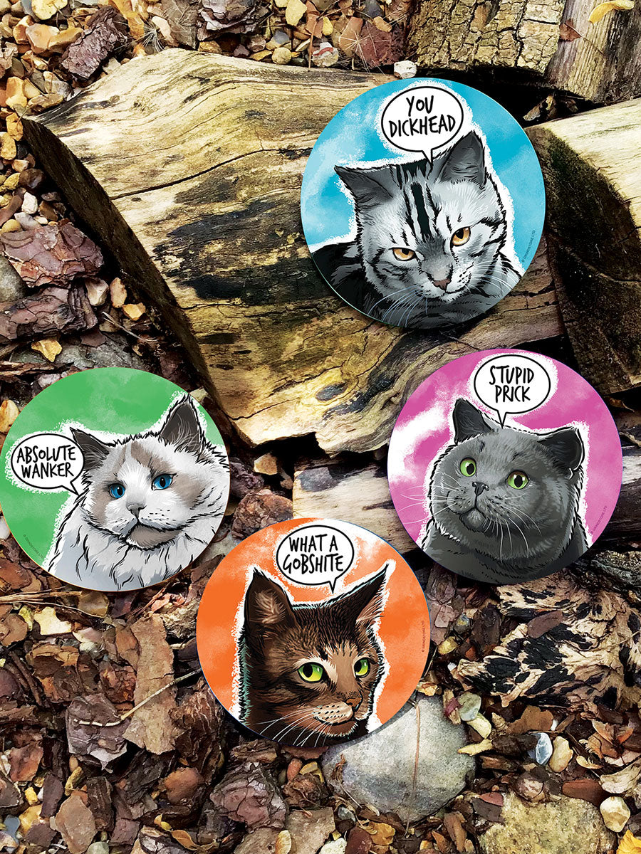 Cute But Abusive Cats - 4 Piece Coaster Set