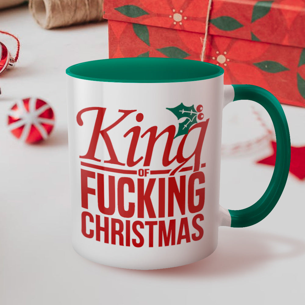 King of Fucking Christmas Green Inner 2-Tone Mug