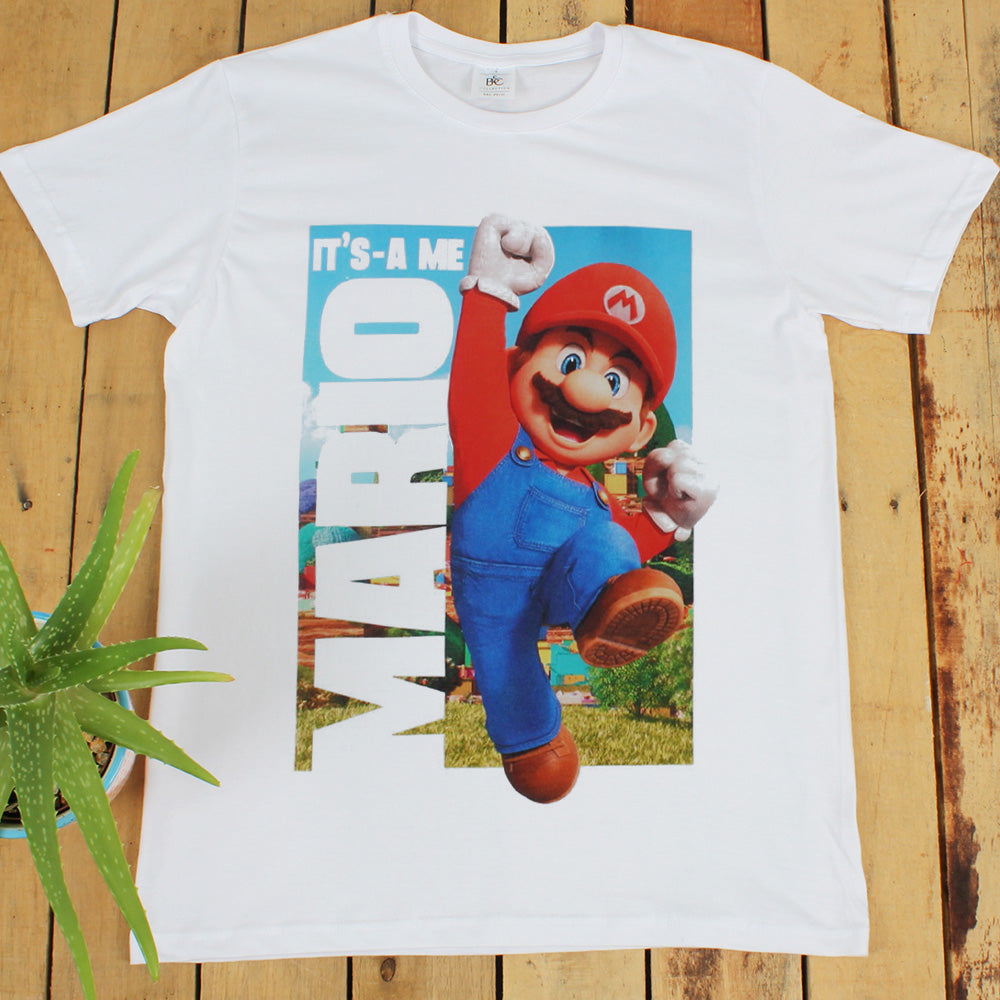 Super Mario Bros It's A Me Mario Men's White T-Shirt