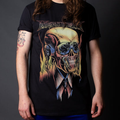 Megadeth Flaming Vic Men's Black T-Shirt