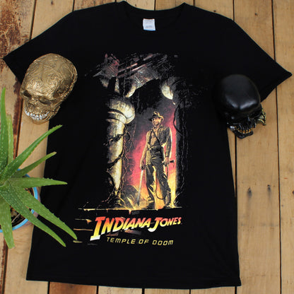 Indiana Jones Temple Of Doom Poster Men's Black T-Shirt