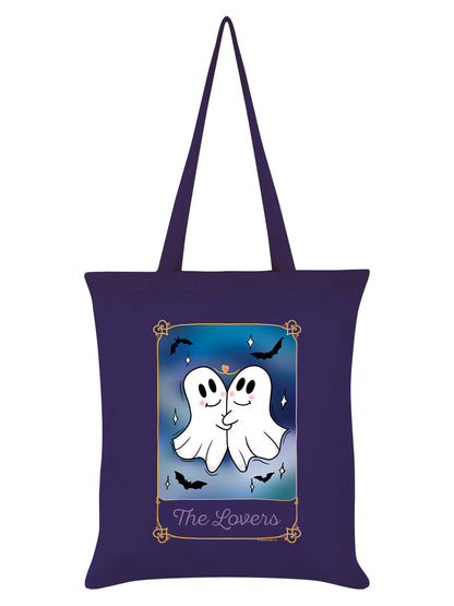 The Lovers Ghost Tarot Purple Tote Bag