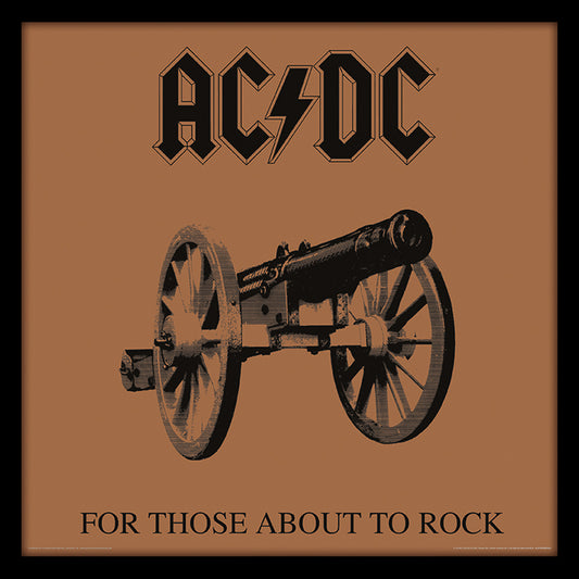 AC/DC (For Those About To Rock) 12" Album Cover Framed Print