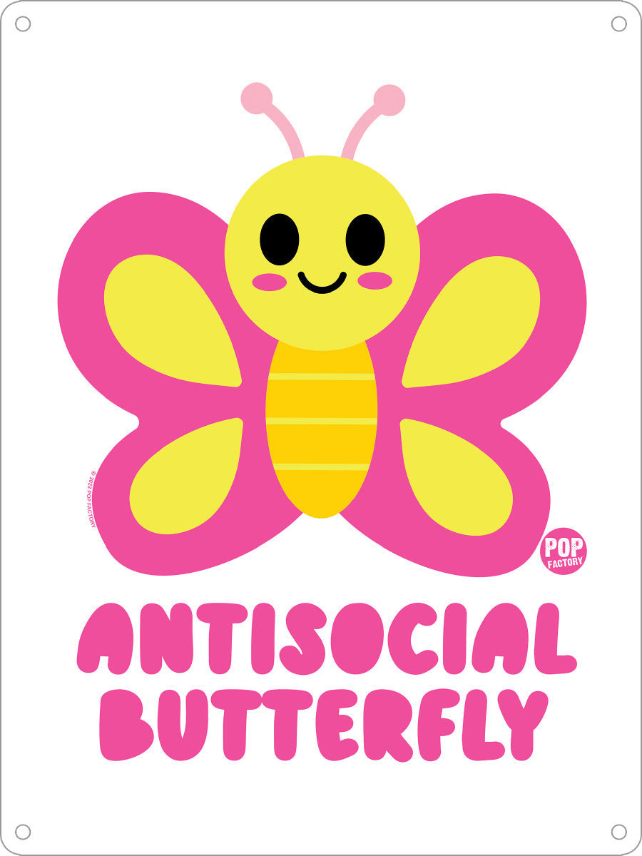 Pop Factory Antisocial Butterfly Mini Tin Sign