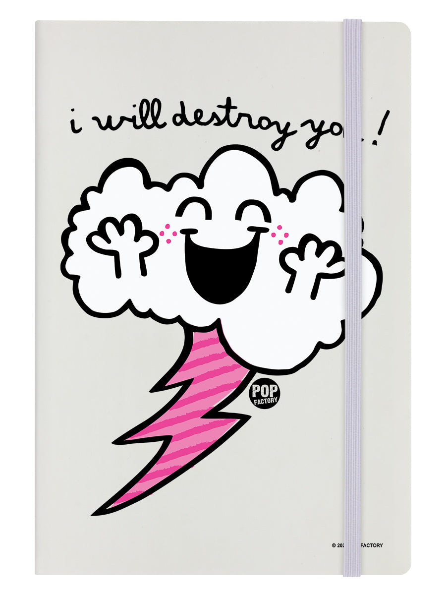 Pop Factory I Will Destroy You Cream A5 Hard Cover Notebook