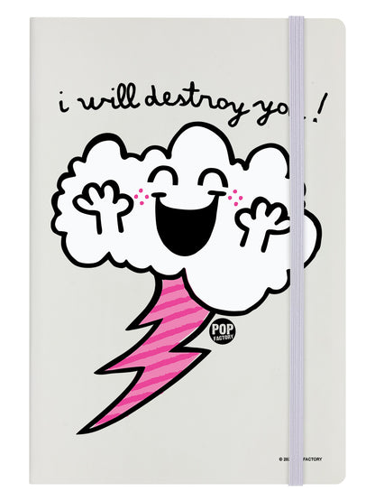 Pop Factory I Will Destroy You Cream A5 Hard Cover Notebook