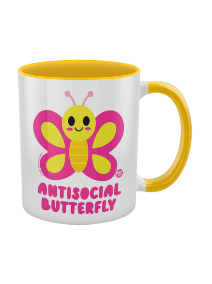 Pop Factory Antisocial Butterfly Yellow Inner 2-Tone Mug