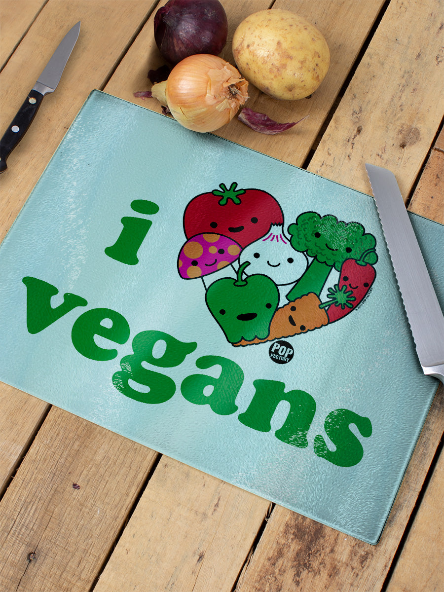 Pop Factory I Love Vegans Rectangular Chopping Board