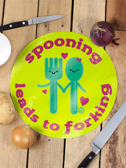 Pop Factory Spooning Leads To Forking Circular Chopping Board