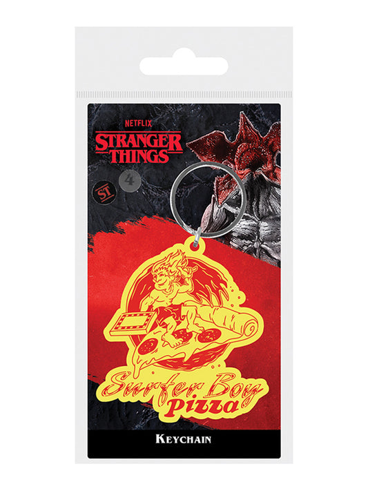 Stranger Things 4 (Surfer Boy Pizza) Rubber Keychain