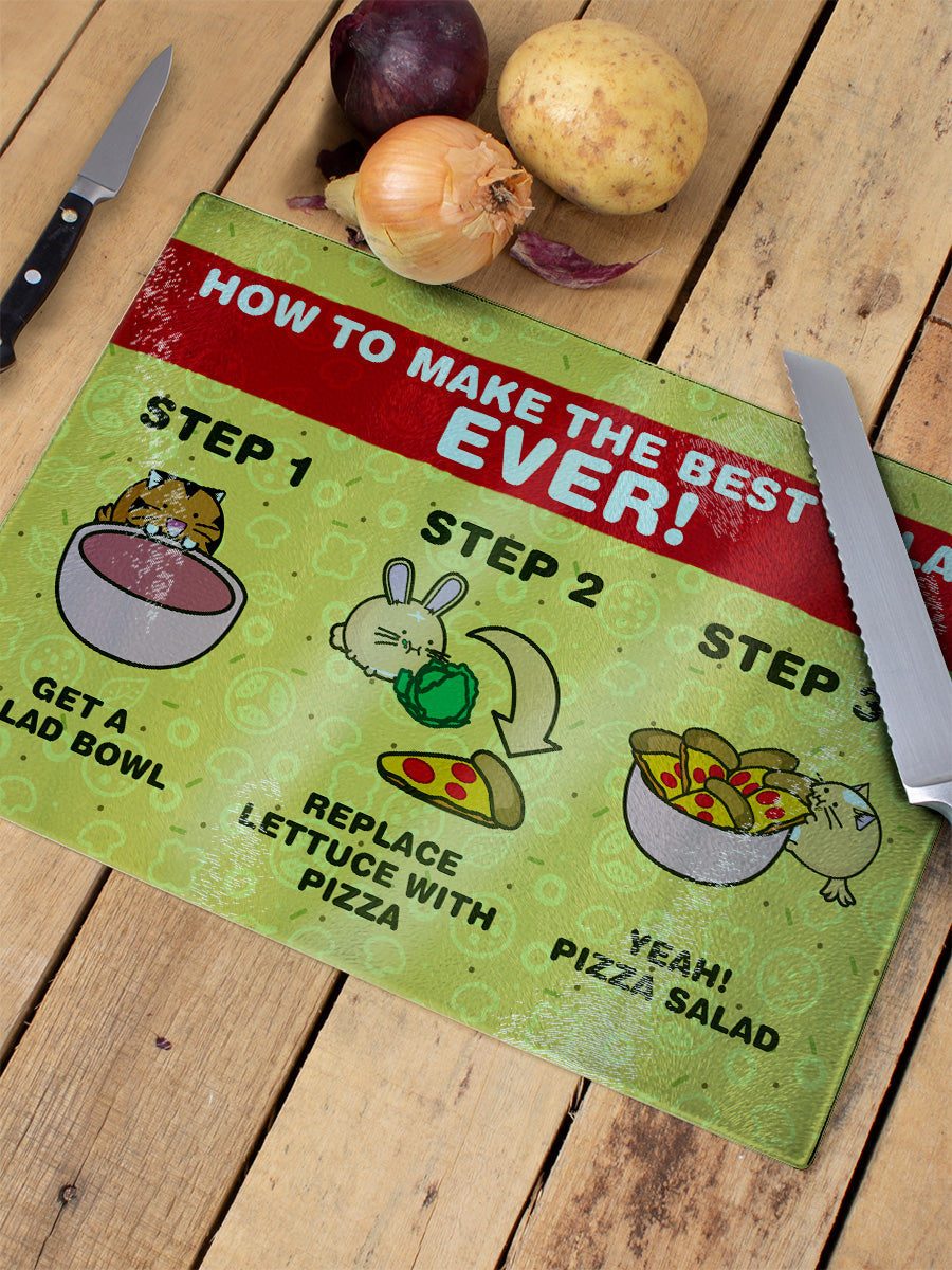 Fuzzballs How To Make The Best Salad Ever Rectangular Chopping Board