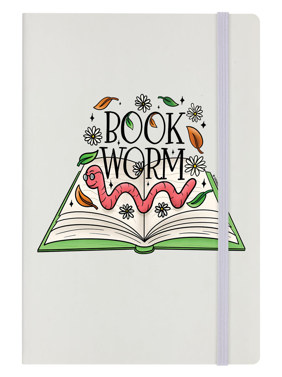 Book Worm Cream A5 Hard Cover Notebook