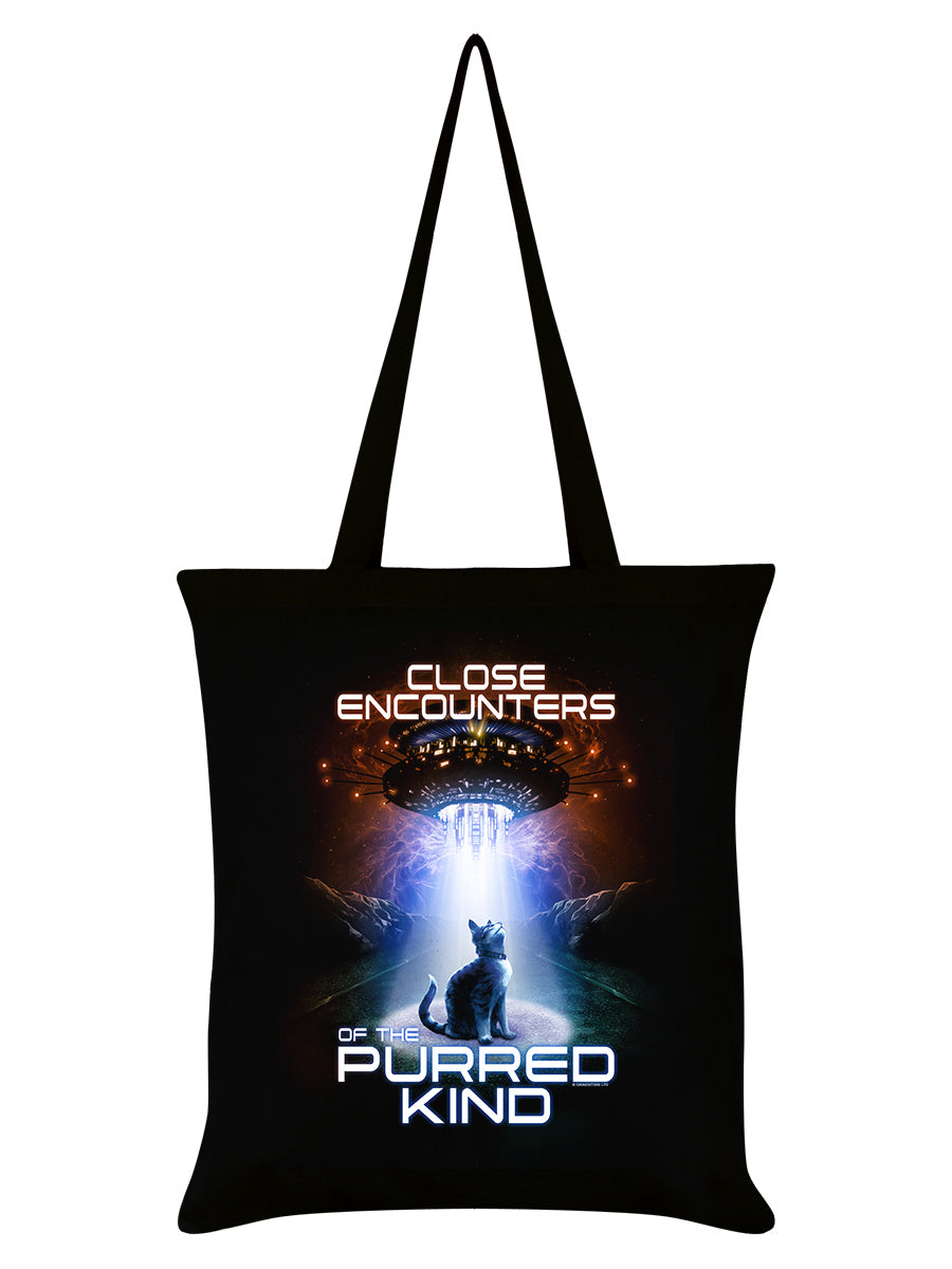 Close Encounters of the Purred Kind Black Tote Bag