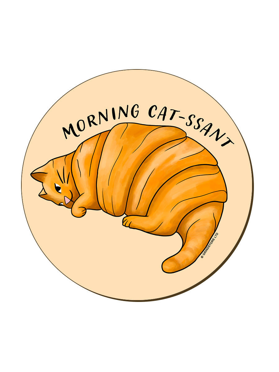 Morning Cat-ssant Coaster