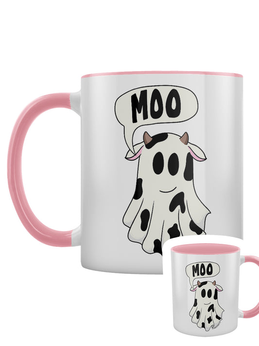 Galaxy Ghouls Moo! Ghost Cow Pink Inner 2-Tone Mug