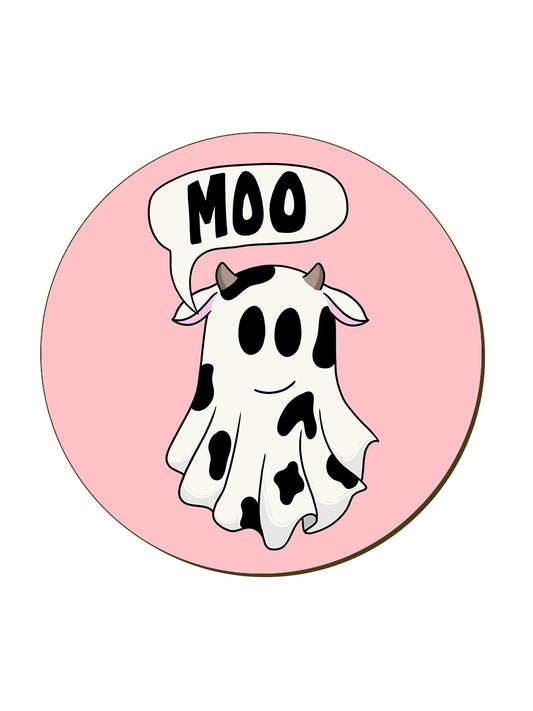 Galaxy Ghouls Moo! Ghost Cow Coaster