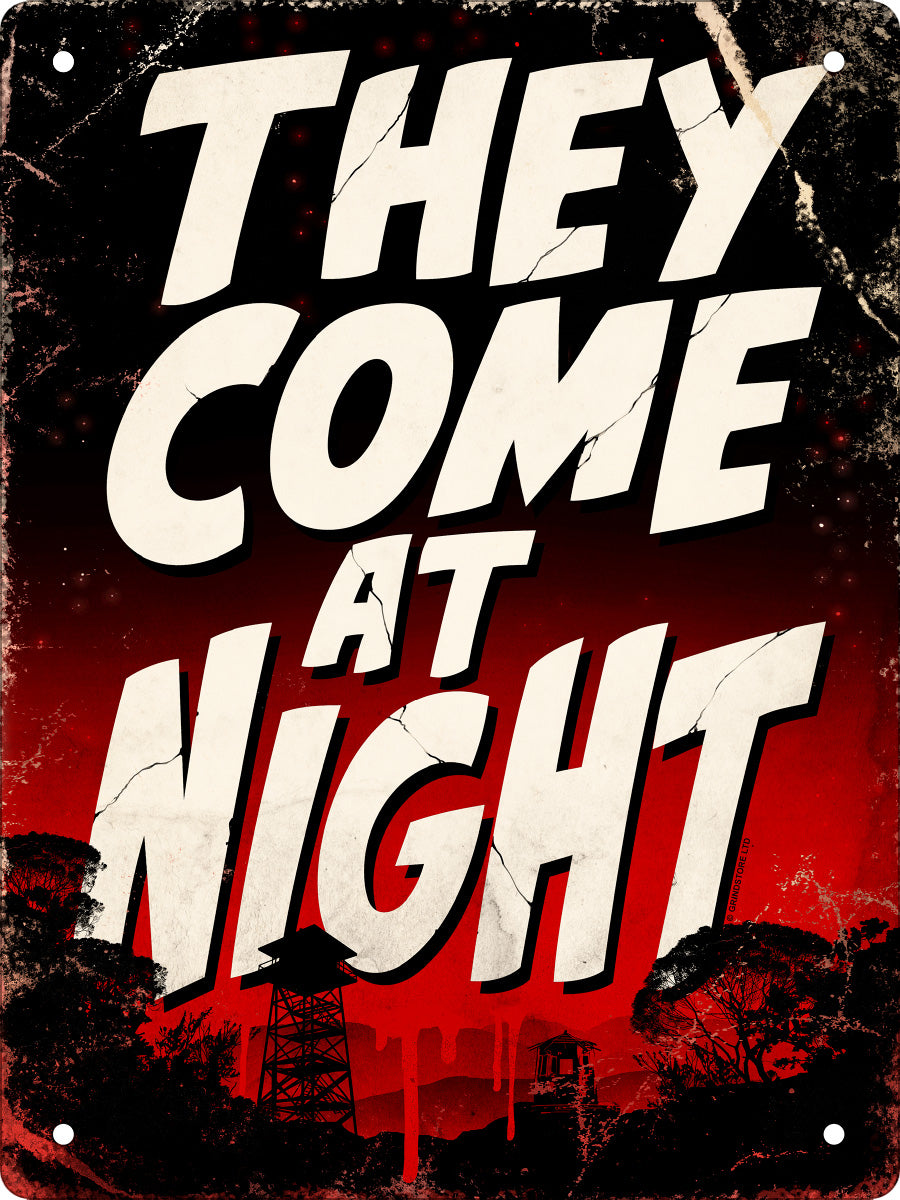 They Come At Night Horror Mini Tin Sign