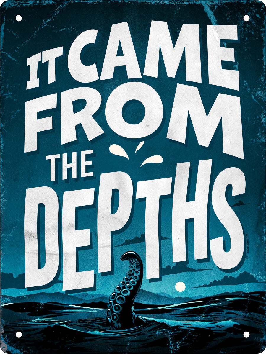 It Came From The Depths Horror Mini Tin Sign