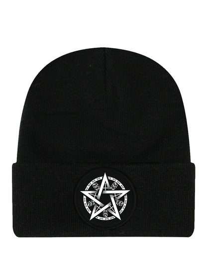 Skull Pentagram Black Beanie