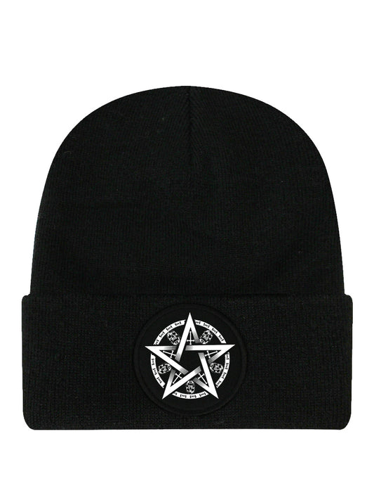 Skull Pentagram Black Beanie