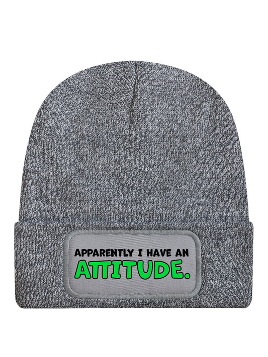 Apparently I Have An Attitude Heather Grey Beanie