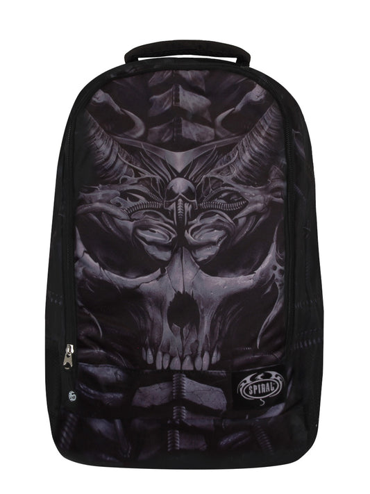 Spiral Skull Armour Backpack With Laptop Pocket