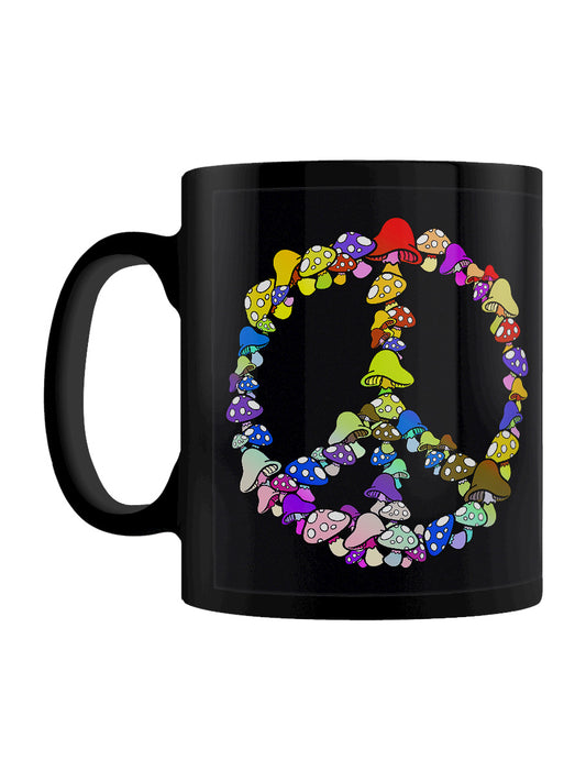 Funghi Peace Symbol Black Mug