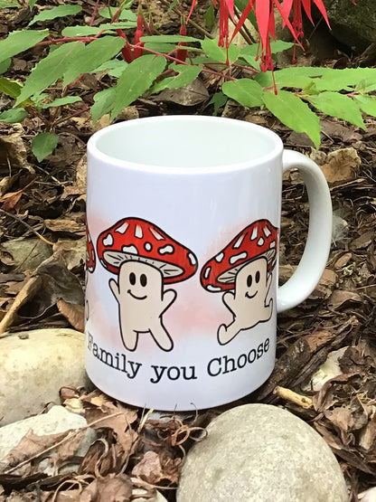 Friends Are The Family You Choose Mushroom Mug