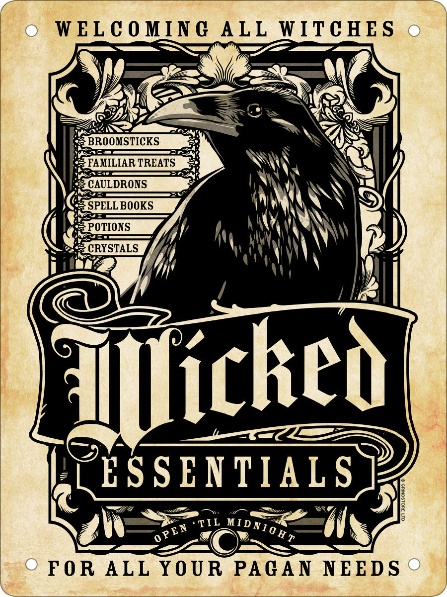 Witches Wicked Essentials Mini Tin Sign