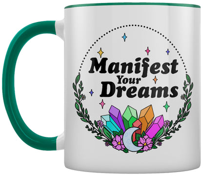Manifest Your Dreams Green Inner 2-Tone Mug