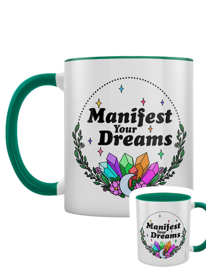 Manifest Your Dreams Green Inner 2-Tone Mug