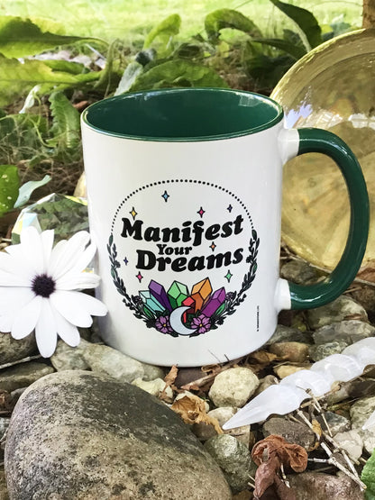 Manifest Your Dreams Green Inner 2-Tone Mug
