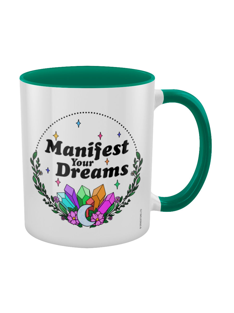 Manifest Your Dreams Green Inner 2-Tone Mug