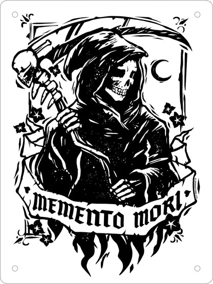 Memento Mori Reaper Mini Tin Sign