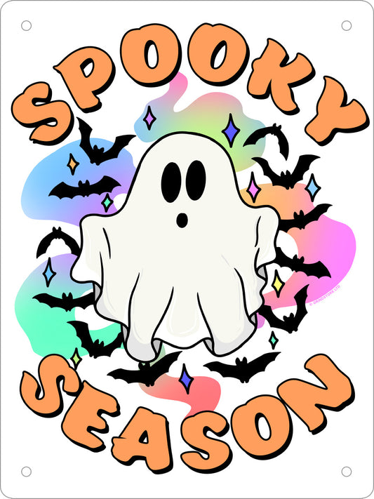 Galaxy Ghouls Spooky Season Ghost Mini Tin Sign