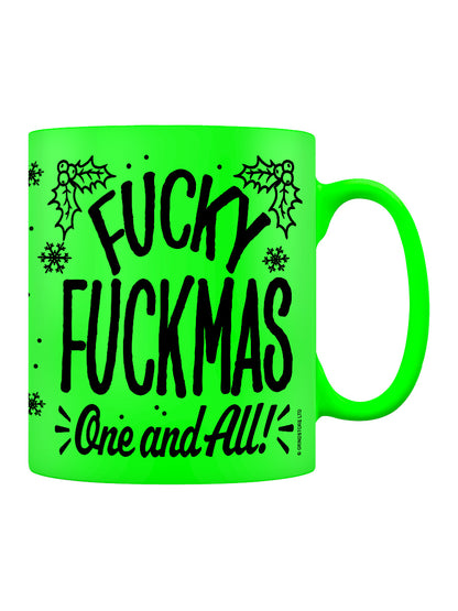 Fucky Fuckmas One and All Christmas Green Neon Mug