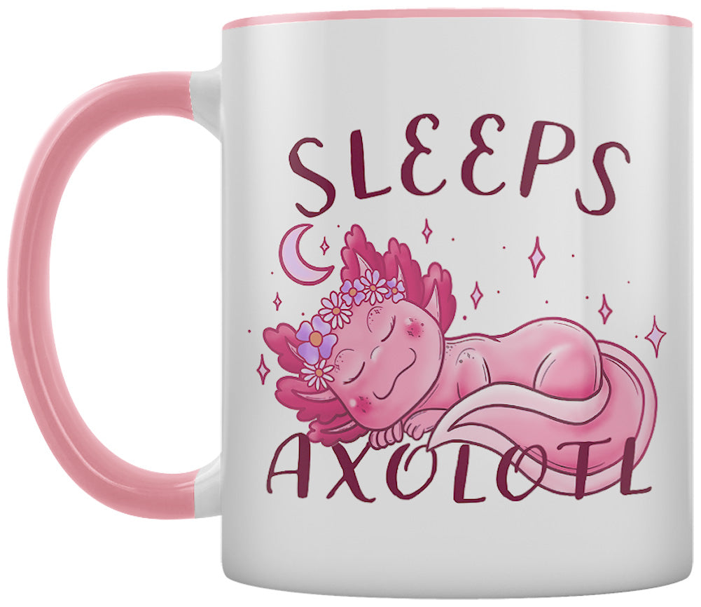 Sleeps Axolotl Pink Inner 2-Tone Mug