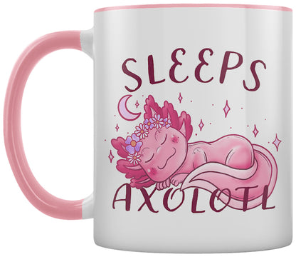 Sleeps Axolotl Pink Inner 2-Tone Mug