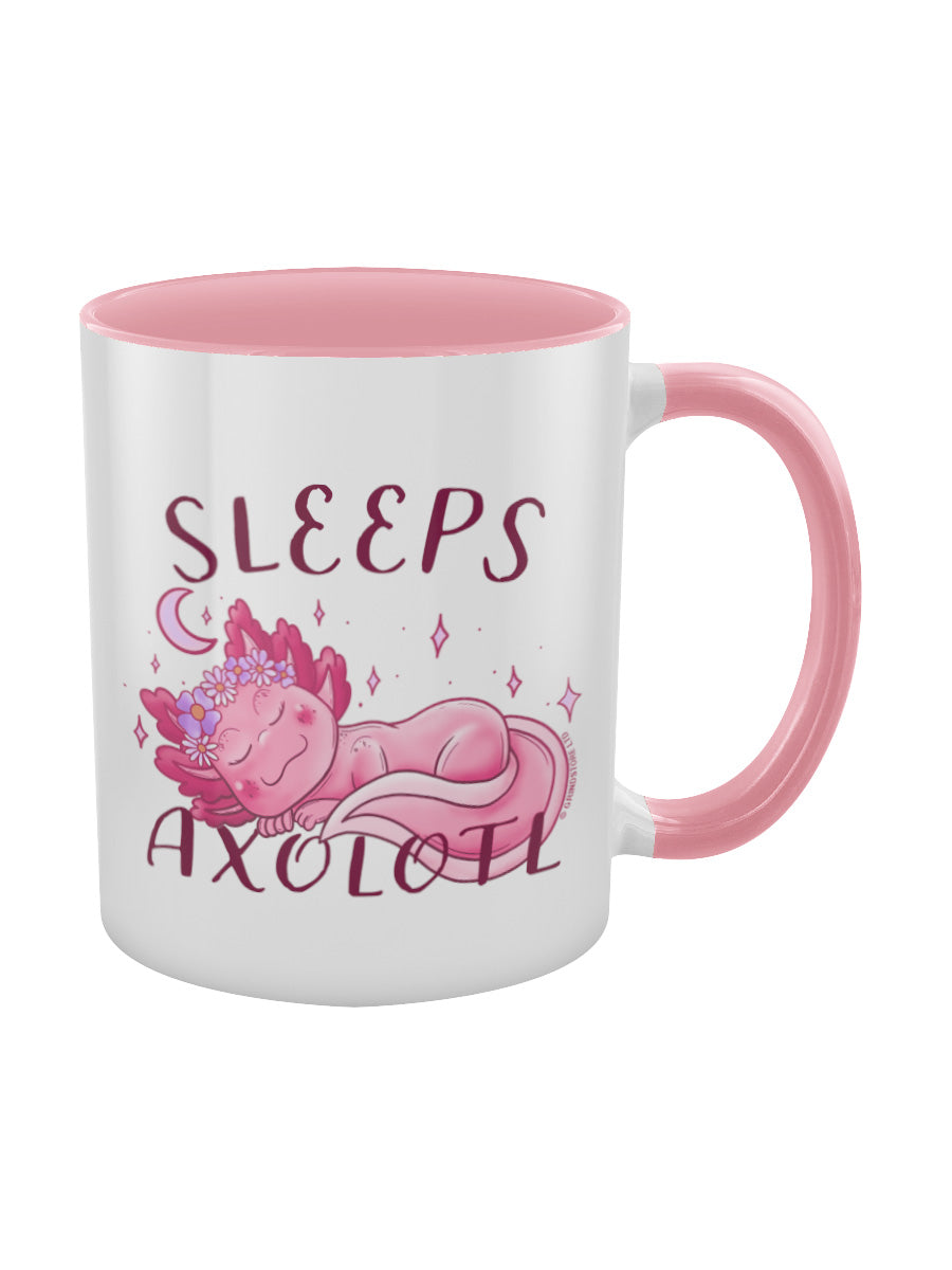 Sleeps Axolotl Pink Inner 2-Tone Mug