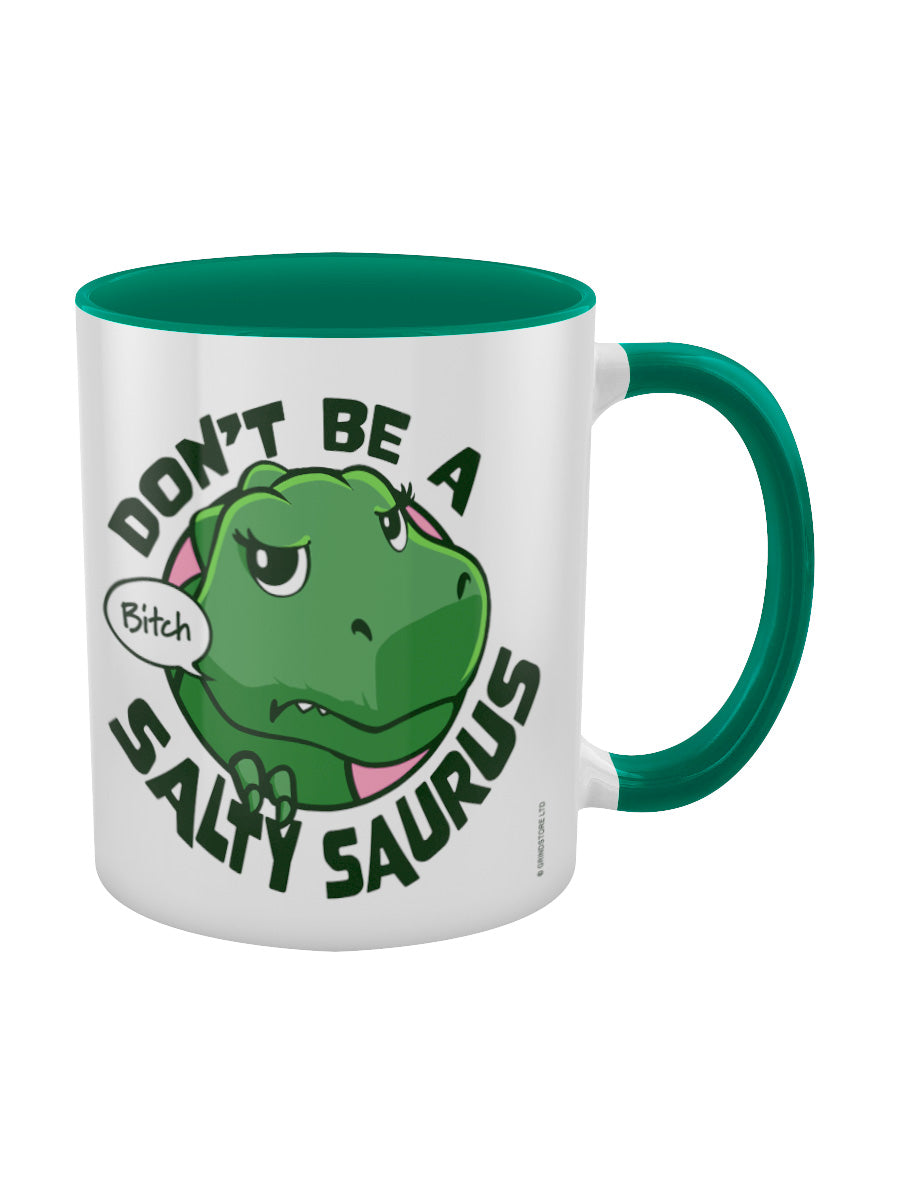 Salty Saurus Dinosaur Green Inner 2-Tone Mug