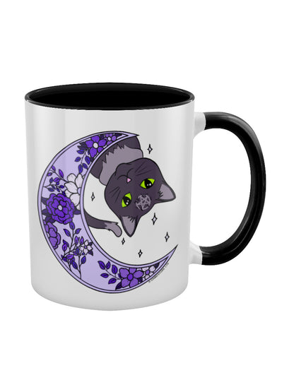 Lunar Floral Feline Black Inner 2-Tone Mug