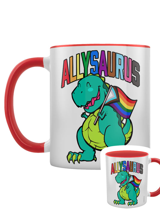 Allysaurus Dinosaur Red Inner 2-Tone Mug