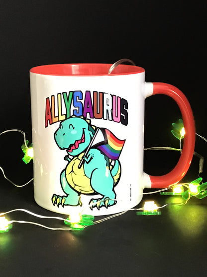 Allysaurus Dinosaur Red Inner 2-Tone Mug