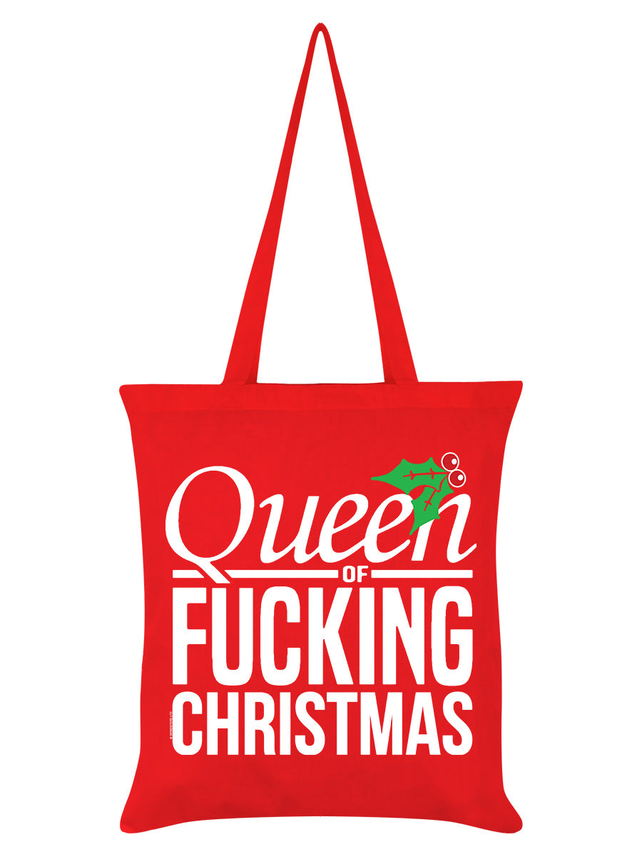 Queen of Fucking Christmas Red Tote Bag