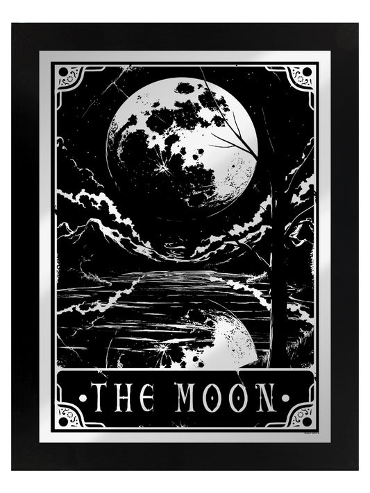 Framed Deadly Tarot The Moon Mirrored Tin Sign